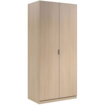 Garderobe Orange, Schlafzimmer Kleiderschrank mit 2 Flügeltüren, Schlafzimmermöbel mit 1 Einlegeboden und Kleiderstange, cm 82x52h180, Eiche