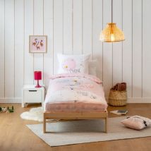 Caradou Parure de lit enfant rose avec couette motif princesse shine 90x190cm
