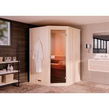 Sauna d'angle intérieur Finntherm Naturel , 40 mm Épaisseur de paroi 194 x 175 cm