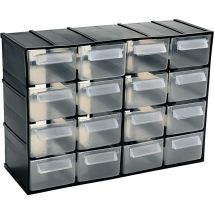 Artplast - Le conseil d'organisateur apporte des mineurs empilables à 16 tiroirs 22x8.5xh15.6 cm