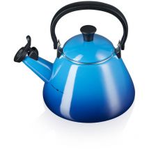 Le Creuset - Bouilloire Kone Pour Cuisinière avec Sifflement, Acier Émaillé, 1,6 l, Azure, 40101022200000