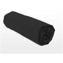 Drap housse uni coton 57 fils noir 90x190 cm bonnet 25cm