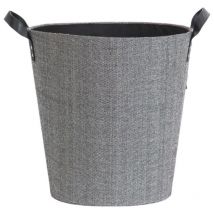 Le Marquier - Panier à bûches et à granulés Dama rond gris