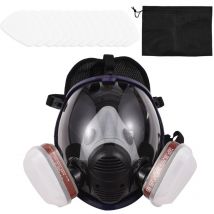 Le masque à gaz de protection sphérique tout compris est livré avec 2 boîtes à filtres n°3 + 12 cotons filtrants + 2 presse-étoupes
