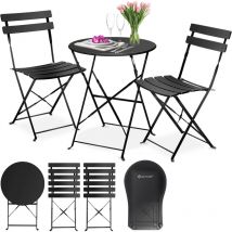Kesser - Set de bistrot 3 pièces Table de bistrot avec 2 chaises pliables Set de balcon Meubles pliants Set de siège Garniture de jardin Meubles de