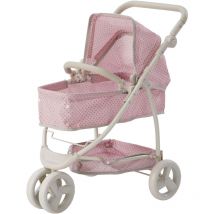 Teamson Kids - Le petit monde d'Olivia - Poussette 2-en-1 Princesse à pois Polka Dots - Rose / Gris OL-00009
