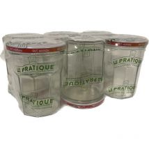 Lot de 6 confituriers 385 ml couvercle décore diam. 82mm - Le Pratique