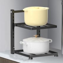Le support de rangement pour casseroles à 2 niveaux sous l'évier peut stocker des casseroles en fer et des plaques à pâtisserie