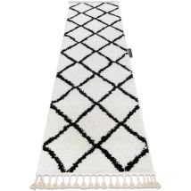 Le tapis, le tapis de couloir berbere cross blanc - pour la cuisine, l'antichambre, le couloir white 80x200 cm