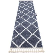 Le tapis, le tapis de couloir berbere cross gris - pour la cuisine, l'antichambre, le couloir grey 60x250 cm