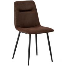 Stones - Léa - Chaise simili cuir marron 4 pcs