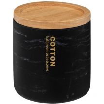 Maceta léa de algodón negro con tapa de hevea - 5five