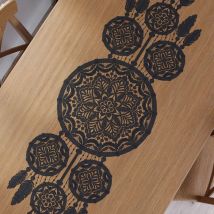 Fertiger Jacquard-Tischläufer, Traumfänger, Breite 45 x Höhe 155 cm, Farbe 003 Schwarz 001391/KSZ/003/045155/1 - LEA