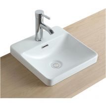 Lea lavabo cuadrado semi-encastrado blanco