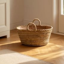 Deco&lemon - leñero esparto asas forro sicilia 65X55X30 cm d&l