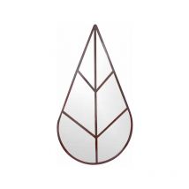 Ivyline - Leaf Outdoor Mirror - Glass - L1.5 x W50 x H90 cm - Natural Rust