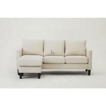 Home Detail - Leah Cream Fabric 3 Seater l Shape Sofa