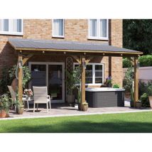 Dunster House Ltd. - Dunster House Lean To Wooden Gazebo Canopy Kit 5m x 3m Patio Garden Shelter with Roof Shingles Leviathan