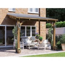 Dunster House Ltd. - Dunster House Lean To Wooden Gazebo Canopy Kit 3m x 3m Patio Garden Shelter with Roof Shingles Leviathan