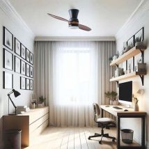 Ventyly - lean Ventilador de techo con luz madera oscura