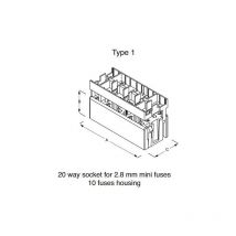 Lear - 518169008 Receptacle for 20 mini fuses - Yellow