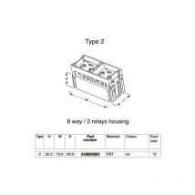518634001 Receptáculo de relé y fusible - 8 vías (2 relés) - Rojo - Lear