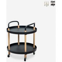 Ahd Amazing Home Design - Lebensmittelwagen rund im skandinavischen Design mit Rädern Biky - Schwarz