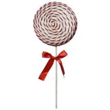 Lecca Lecca natalizio con glitter Rosso bianco