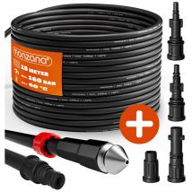 Bromol - Tuyau pour nettoyeur haute pression 15m Tuyau déboucheur flexible noir Nettoyage de canalisations