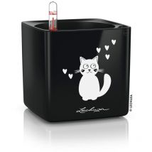 Jardinière de table CUBE Glossy CAT 14 ALL-IN-ONE Noir LECHUZA