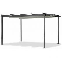 Aluminium Pergola mit Faltdach, lichtgrau, 4 x 3 m - Leco
