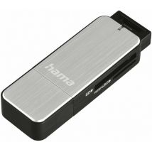 Hama - Lecteur de cartes USB-3.0 SD/microSD, argenté (123900)