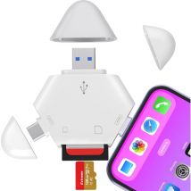 Lecteur de carte SD pour iPhone, triangle USB type C lecteur de carte mémoire pour iPhone 15 / iPad adaptateur usb vers carte SD support SD / TF card