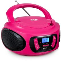 Bigben - Lecteur radio cd portable interactive usb bt rose