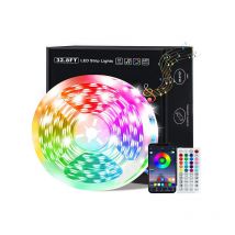 Rosemary - led 15M mehrfarbiger RGB-LED-Streifen, App-Steuerung, LED-Band mit 44-Tasten-Fernbedienung, Synchronisierung mit