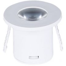 Lampe d'armoire led 1W - Blanc Chaud 3000K - Ronde 35mm - Corps Blanc