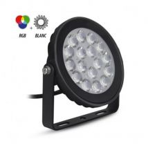 Foco Proyector led 9W 900lm 15° Estanco IP66 135mmx133mm - rgb + Blanco cct 2700K a 6500K