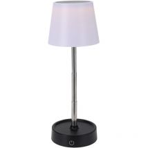 Spetebo - led Akku Touch Leuchte dimmbar und höhenverstellbar - h 12-30 x 10 cm - Kunststoff Tischleuchte warm weiß mit Teleskopständer - Nachttisch