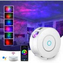 Led Alexa Projecteur étoiles Rotatif,SUPPOU Planetarium Projecteur Led Intelligent,Veilleuse,Gradation/Contrôle vocal/Connexion