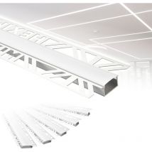 Hexim - Profili in alluminio per led, cartongesso a incasso con copertura opalina, diverse larghezze: aled 2 - Larghezza luminosa di 20 mm, Max.
