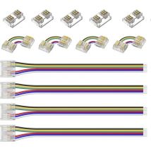 Led-anschluss 6-polig, 12 Mm Breit, Mit 5 M Verl Ngerungskabel Für Wasserdichte Oder Nicht Wasserdichte Rgb-ww- Oder Rgb+cct-led-streifenlichter – 10 