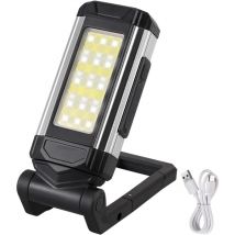 LED-Arbeitsleuchte IPX6 wasserdicht, tragbare wiederaufladbare LED-Lampe xpe cob Campinglampe mit Ladefunktion mit Magnetfuß und Haken für Garage,