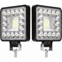 Mumu - LED-Arbeitsscheinwerfer 12 v, 2 Stück, 123 w, 4 Zoll, LED-Traktor-Spotlight, quadratisch, 12 v, 24 v, Arbeitsscheinwerfer für Offroad, pkw,