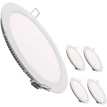 Led Atomant Sl - led atomant Confezione da 5 Pannello led Downlight da Incasso Rotondo Piato 20W 225mm 1800lm, Colore Bianco Freddo (6500K), Driver