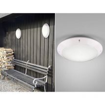 Meinewunschleuchte - Led Außendeckenleuchte Wandlampe Rund In Weiß Matt - 26 Cm