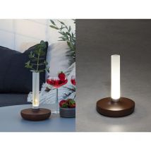Konstsmide - led Außentischleuchte und Blumenvase biarritz mit Akkubetrieb, Rost Höhe 20cm