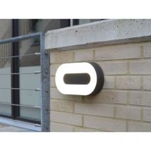 LED Außenwandleuchte UBLO, Aluminium, Silber Oval 21cm breit, IP44