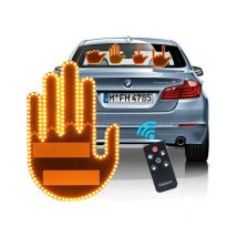Coocheer - led Car Finger Light, Remote Control Finger Sign, Funny Car Rear Window Sign, 4 Light Modes, Truck Gesture Light/Suitable for Women