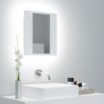 Led-bad-spiegelschrank, Badschrank Mit Spiegel, Badezimmerschrank Weiß 40x12x45 Cm Acryl Kli86877 Bonnevie