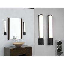 Led Bad Wandleuchten 2er Set mit Steckdose Schwarz 41,5cm - Spiegelleuchte